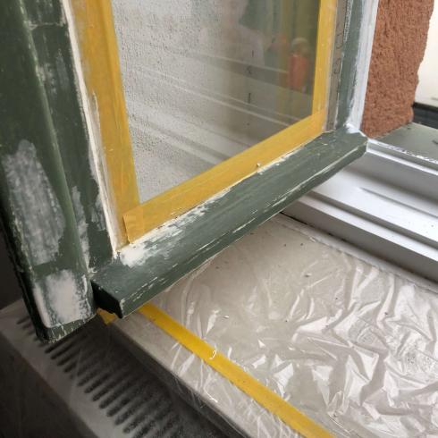 Fenster abschleifen abkleben streichen